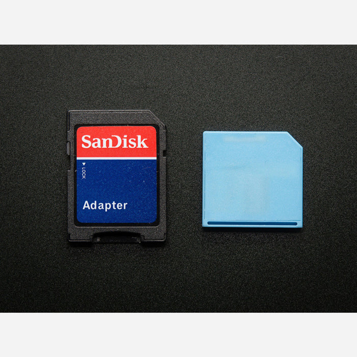 Blue Shortening microSD card adapter for Raspberry Pi & Macbooks