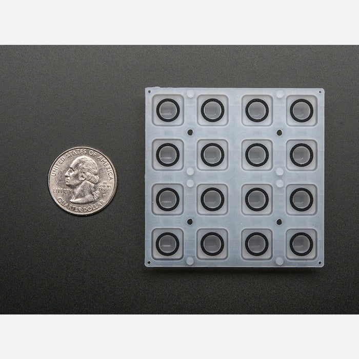 Silicone Elastomer 4x4 Button Keypad - for 3mm LEDs