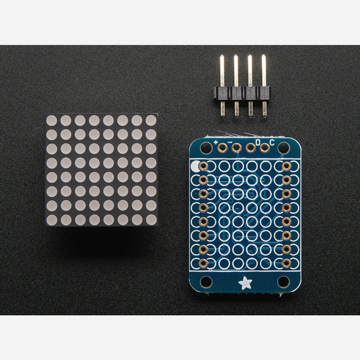 Adafruit Mini 0.7" 8x8 LED Matrix w/I2C Backpack - Pure Green