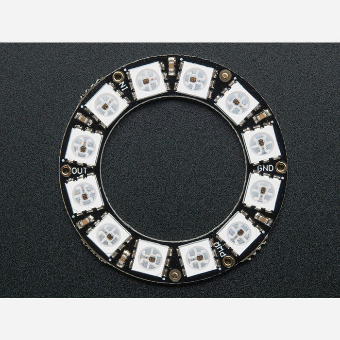 Adafruit NeoPixel Ring - RGB LED w/ Integrated Drivers - 12 pixel