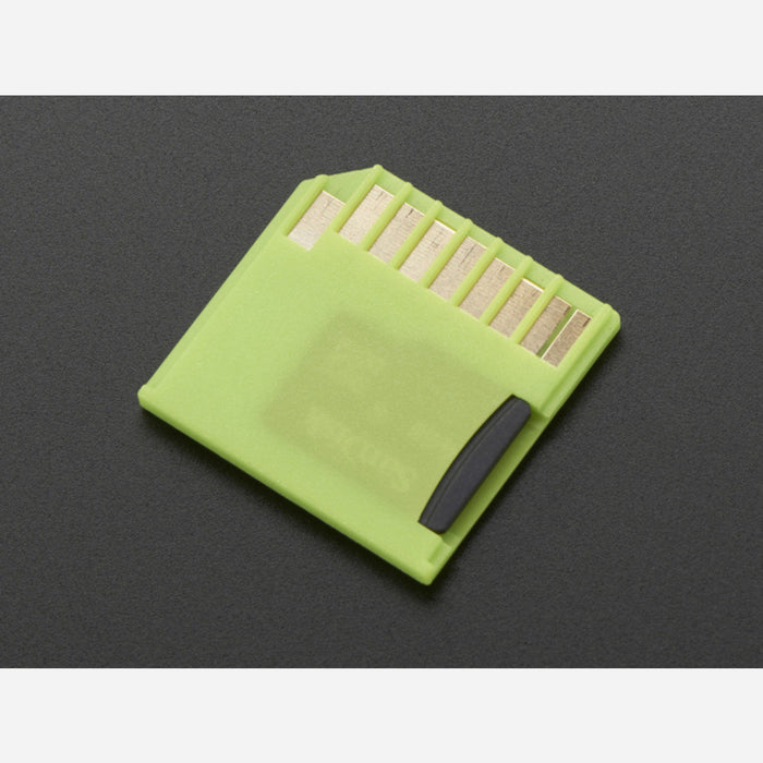 Green Shortening microSD adapter for Raspberry Pi & Macbooks