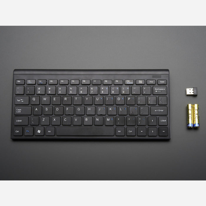 Mini Wireless Keyboard - Black w/ Batteries