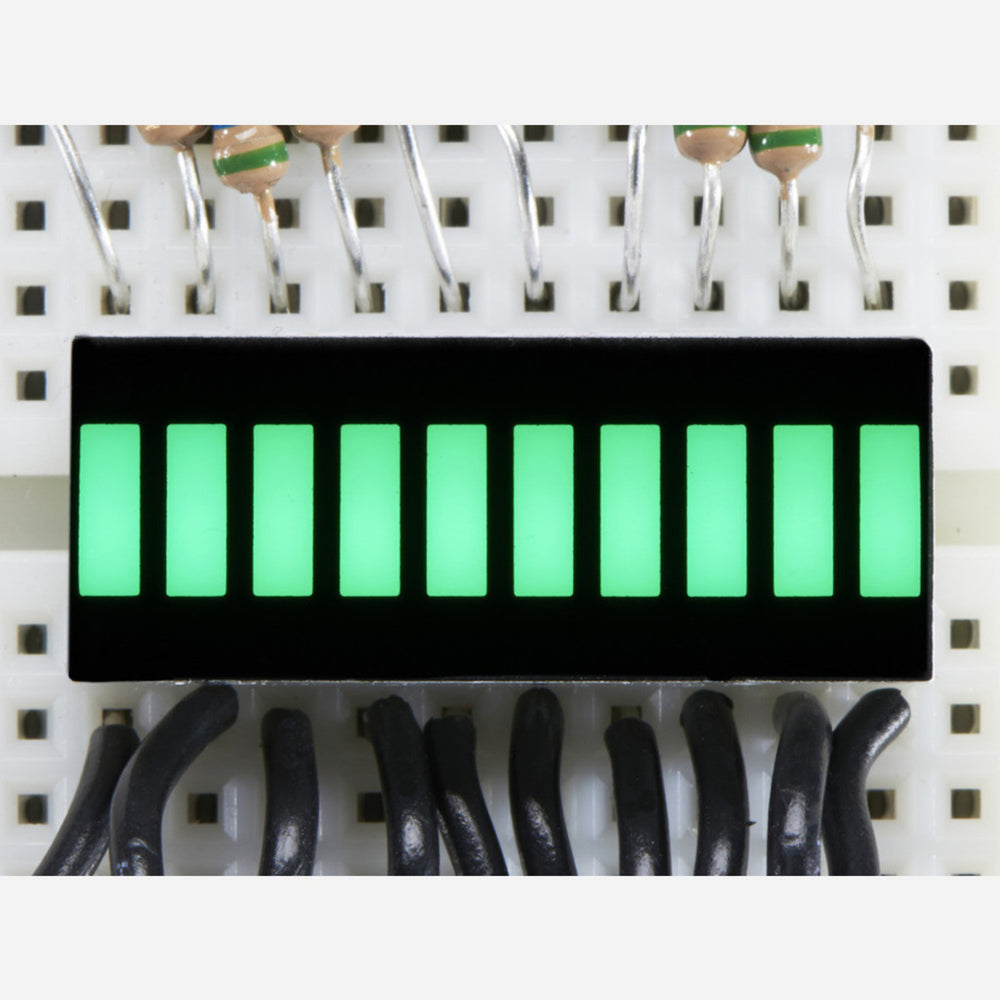 10 Segment Light Bar Graph LED Display - Pure Green [KWL-R1025PGB]