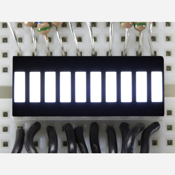 10 Segment Light Bar Graph LED Display - White [KWL-R1025WB-Y]