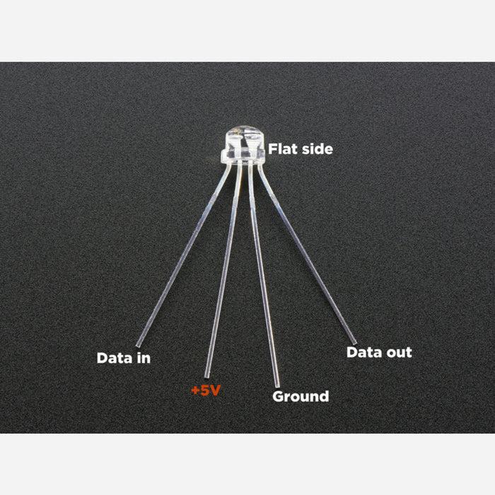 NeoPixel Clear 5mm Through-Hole LED - 5 Pack