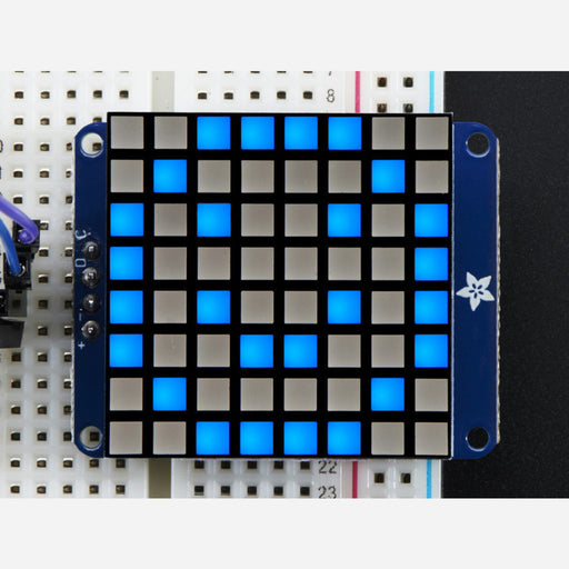 Small 1.2" 8x8 Bright Square LED Matrix + Backpack - Blue