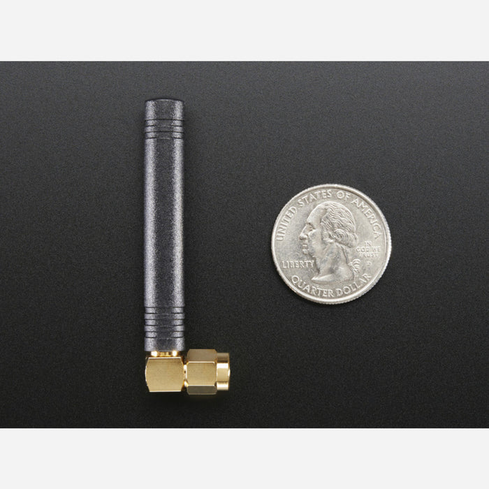 Right-angle Mini GSM/Cellular Quad-Band Antenna - 2dBi SMA Plug