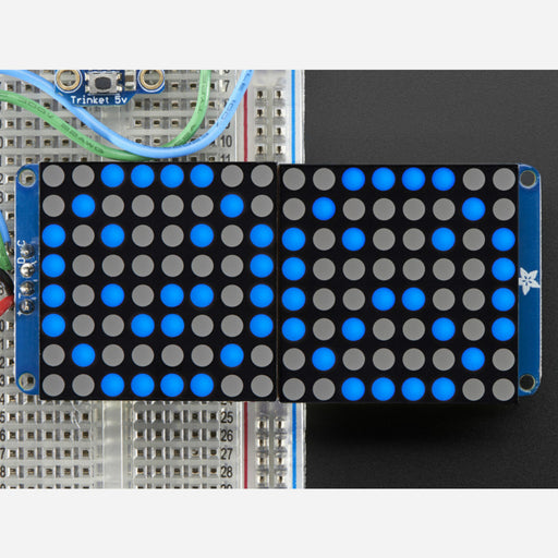 16x8 1.2 LED Matrix + Backpack - Ultra Bright Round Blue LEDs