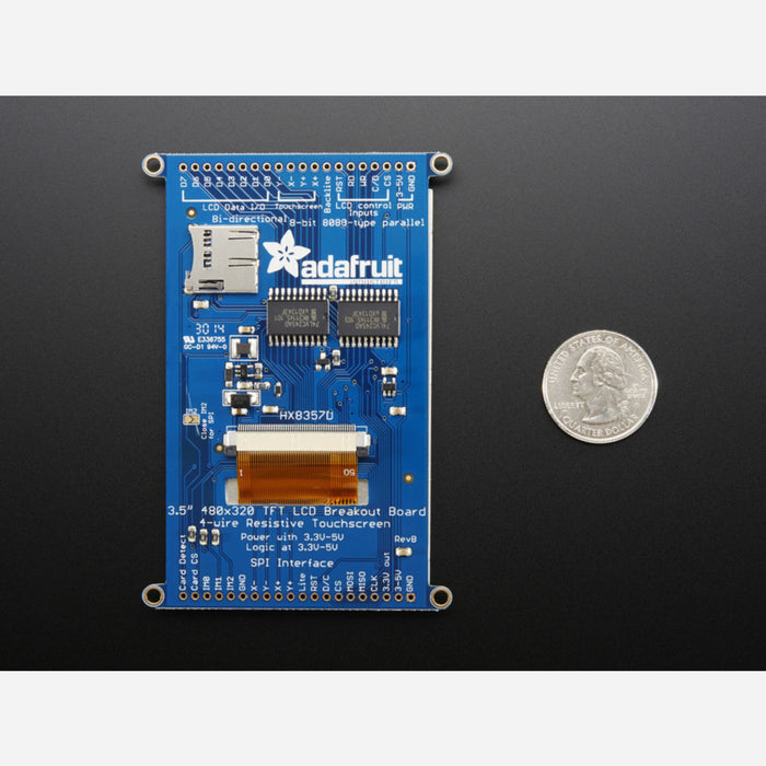 3.5 TFT 320x480 + Touchscreen Breakout Board w/MicroSD Socket [HXD8357D]