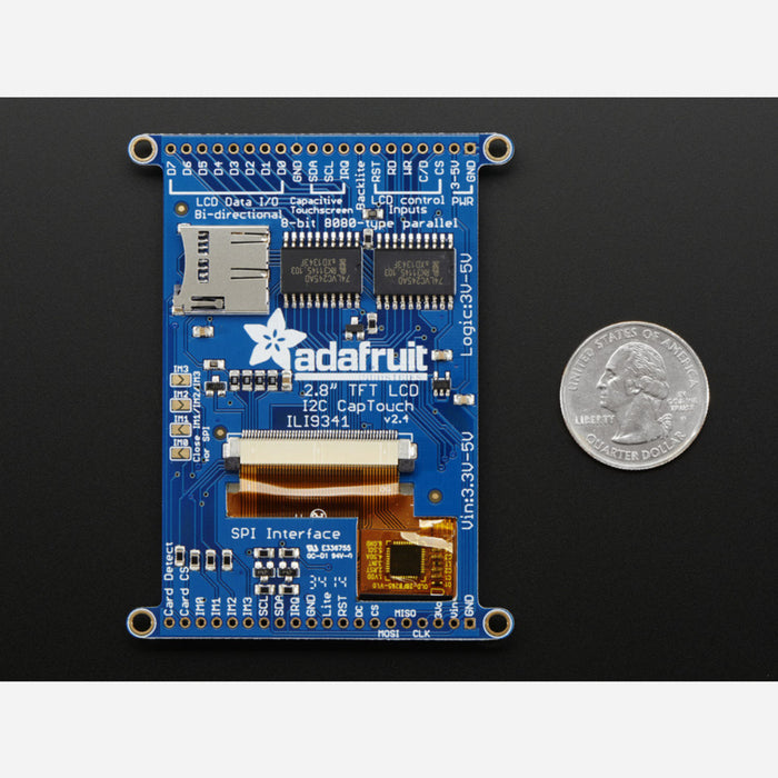 2.8 TFT LCD with Cap Touch Breakout Board w/MicroSD Socket