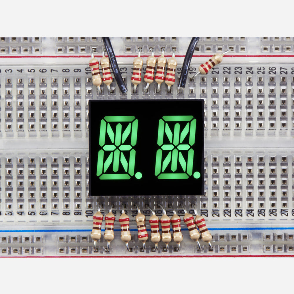 Dual Alphanumeric Display - Green 0.54 Digit Height - Pack of 2