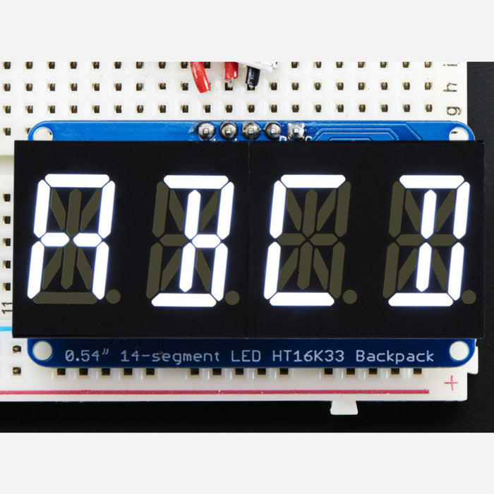 Quad Alphanumeric Display - White 0.54 Digits w/ I2C Backpack