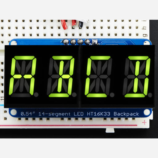 Quad Alphanumeric Display -Yellow-Green 0.54 Digits w/ Backpack