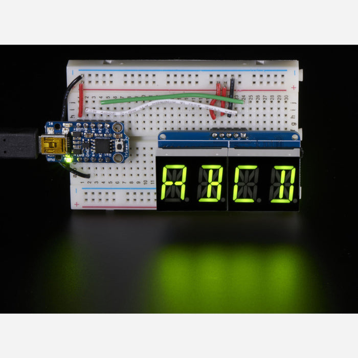 Quad Alphanumeric Display -Yellow-Green 0.54 Digits w/ Backpack