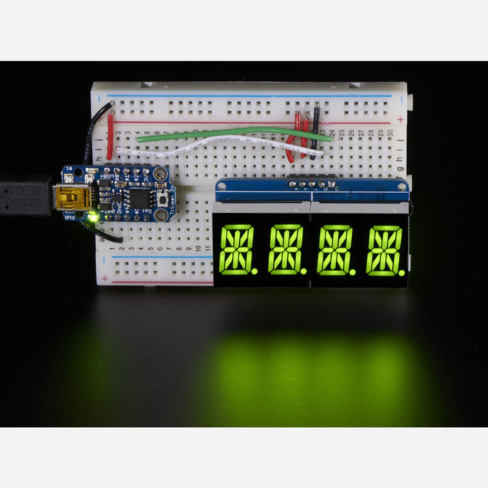 Quad Alphanumeric Display -Yellow-Green 0.54 Digits w/ Backpack