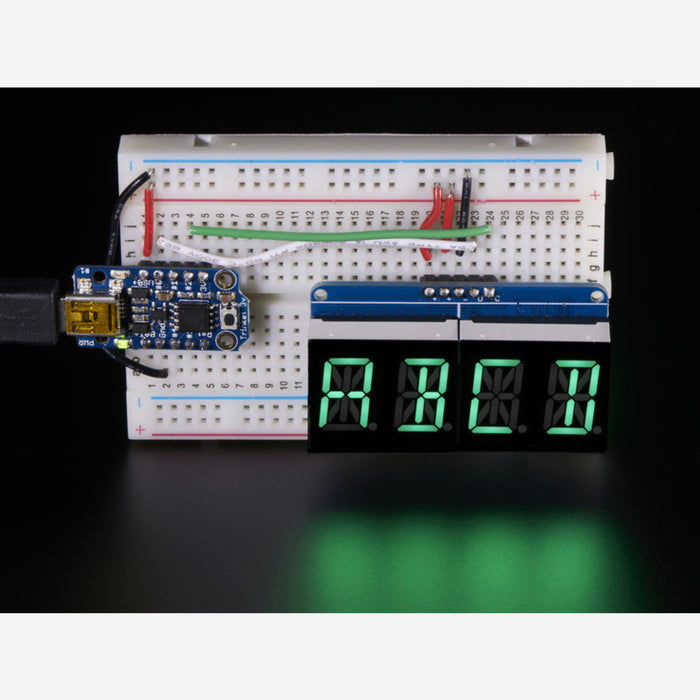 Quad Alphanumeric Display - Pure Green 0.54 Digits w/ Backpack