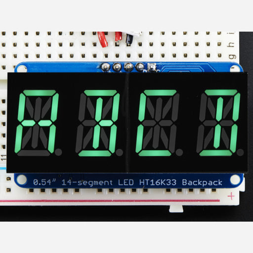 Quad Alphanumeric Display - Pure Green 0.54 Digits w/ Backpack