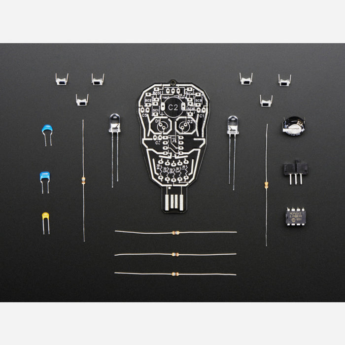 Solar Powered SKULL Blinky LED Pendant Kit from Lumen Electronic