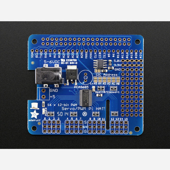 Adafruit 16-Channel PWM / Servo HAT for Raspberry Pi - Mini Kit