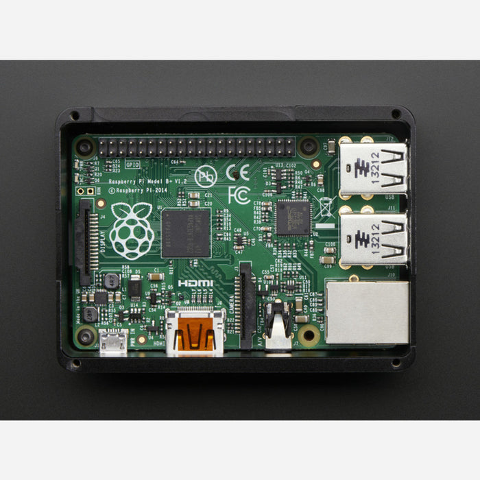 Anidees Black Case w/ Smokey Top for Raspberry Pi B+/Pi 2/Pi 3