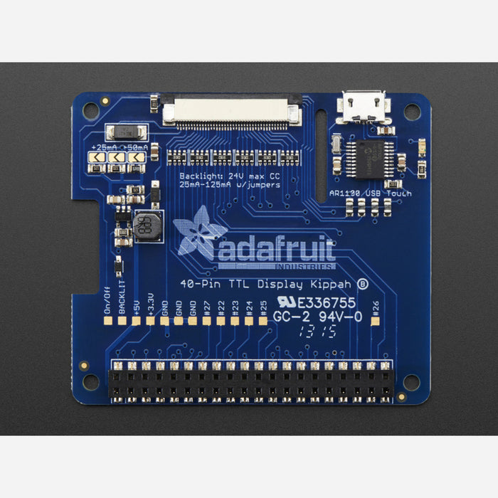 Adafruit DPI TFT Kippah for Raspberry Pi with Touch Support