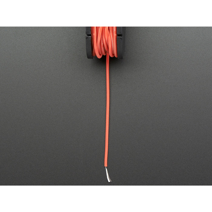 Silicone Cover Stranded-Core Wire - 25ft 26AWG - Red