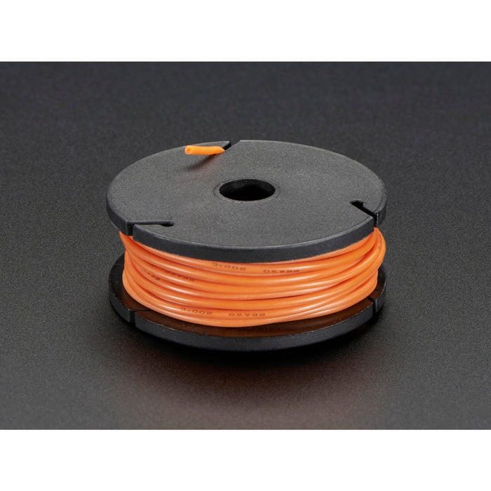 Silicone Cover Stranded-Core Wire - 25ft 26AWG - Orange