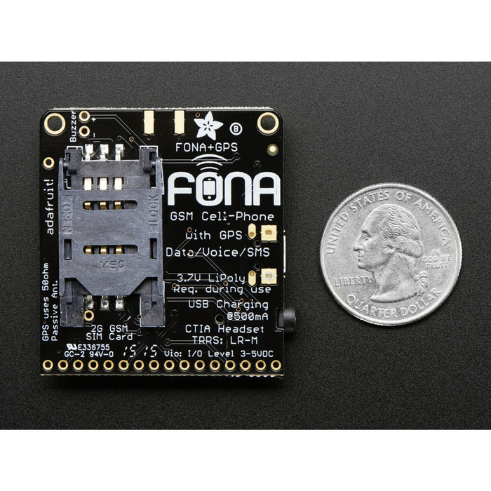 Adafruit FONA 808 - Mini Cellular GSM + GPS Breakout