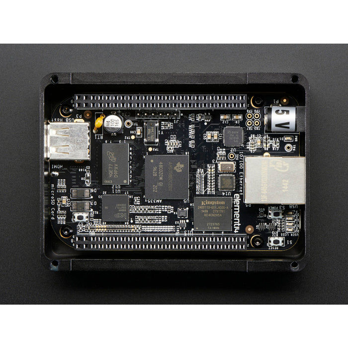 Anidees Beaglebone Black Case - Black Aluminum with Smoke Top