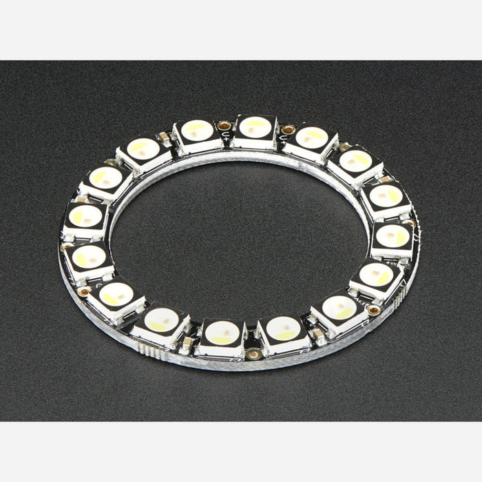 NeoPixel Ring - 16 x 5050 RGBW LEDs w/ Integrated Drivers - Warm White - ~3000K