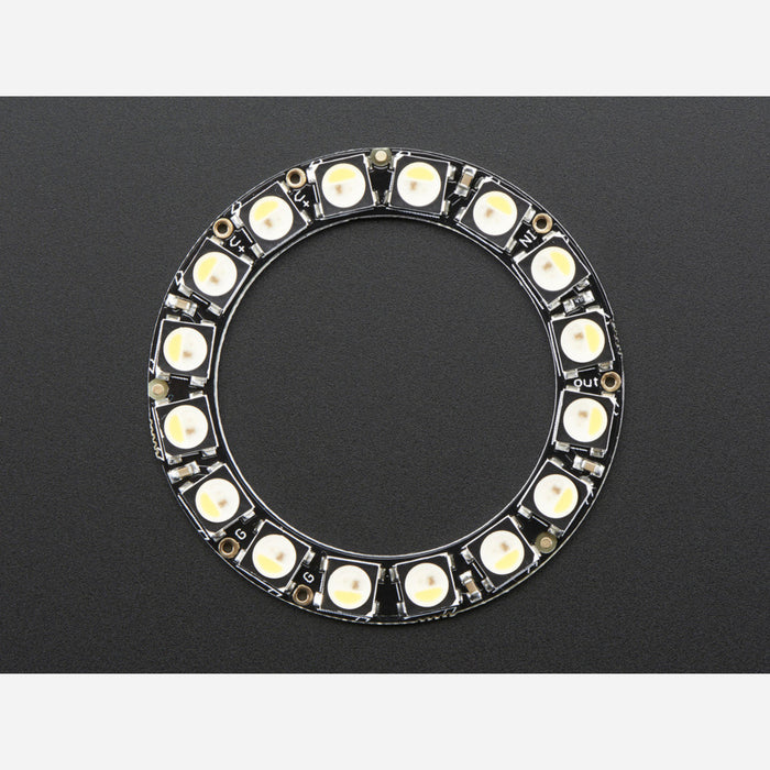 NeoPixel Ring - 16 x 5050 RGBW LEDs w/ Integrated Drivers - Natural White - ~4500K