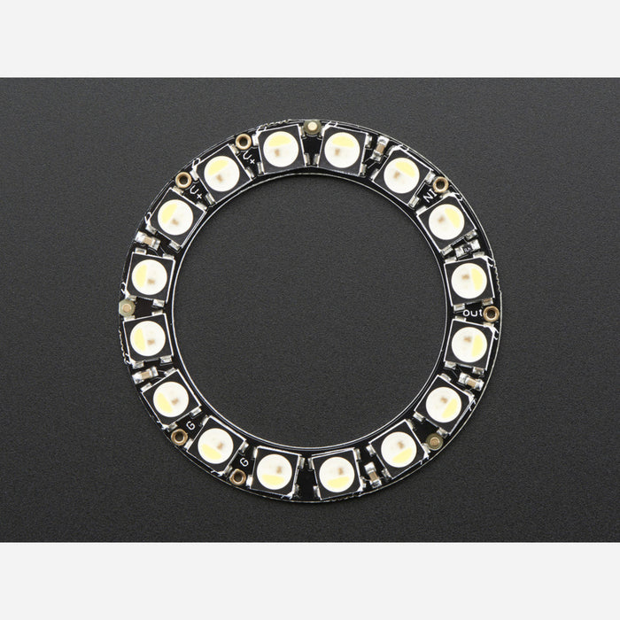 NeoPixel Ring - 16 x 5050 RGBW LEDs w/ Integrated Drivers - Cool White - ~6000K