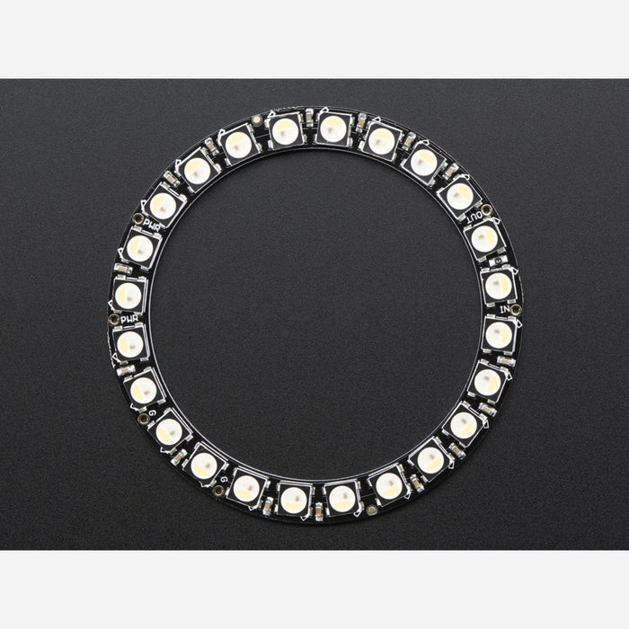 NeoPixel Ring - 24 x 5050 RGBW LEDs w/ Integrated Drivers - Warm White - ~3000K