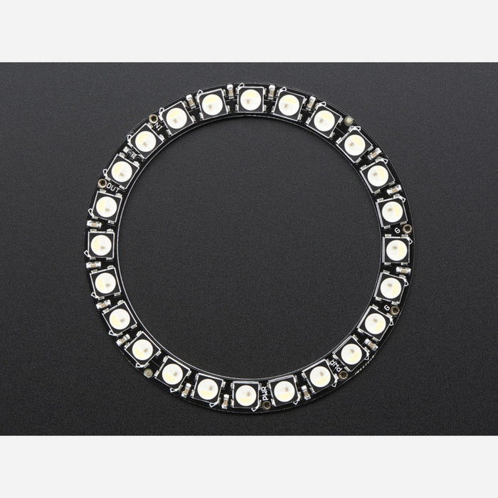 NeoPixel Ring - 24 x 5050 RGBW LEDs w/ Integrated Drivers - Cool White - ~6000K