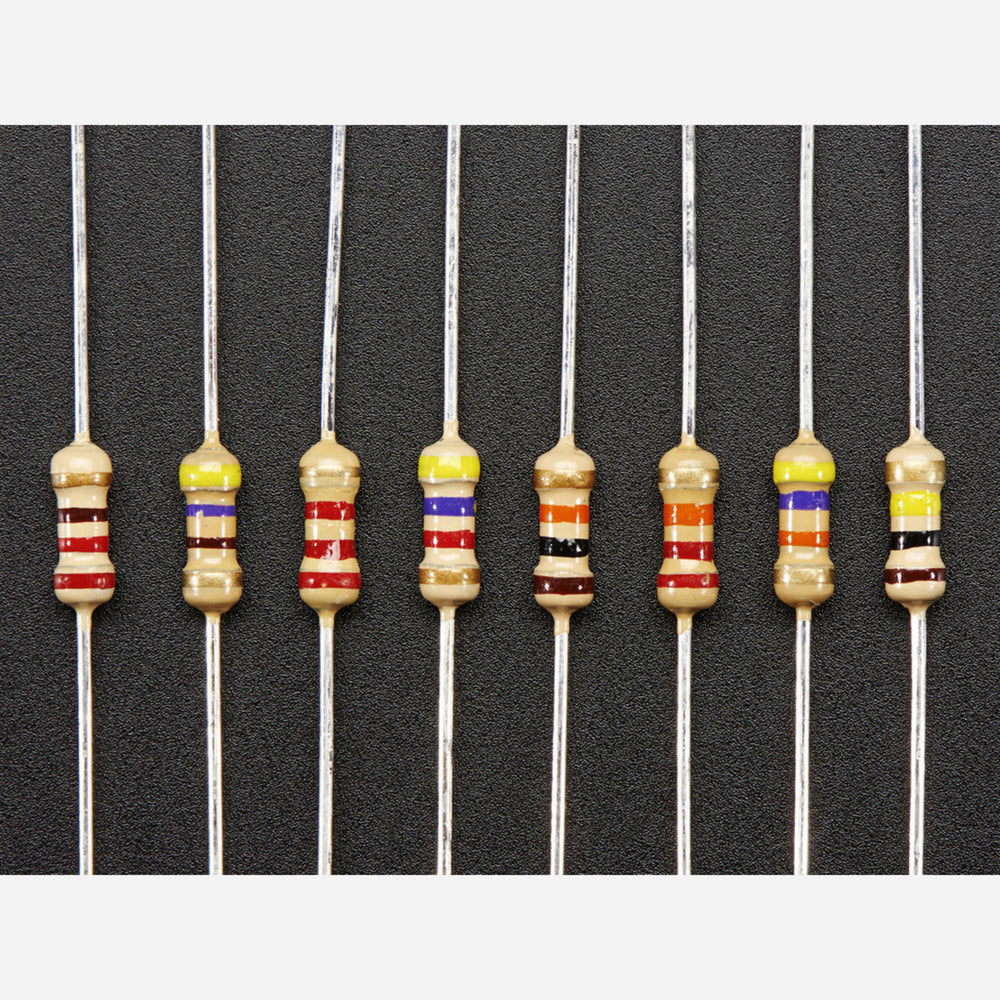 Through-Hole Resistors - 220 ohm-100K ohm - 5% 1/4W [Packs of 25]