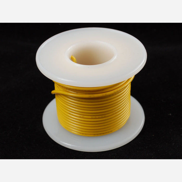 Solid-Core Wire Spool - 25ft - 22AWG - Yellow