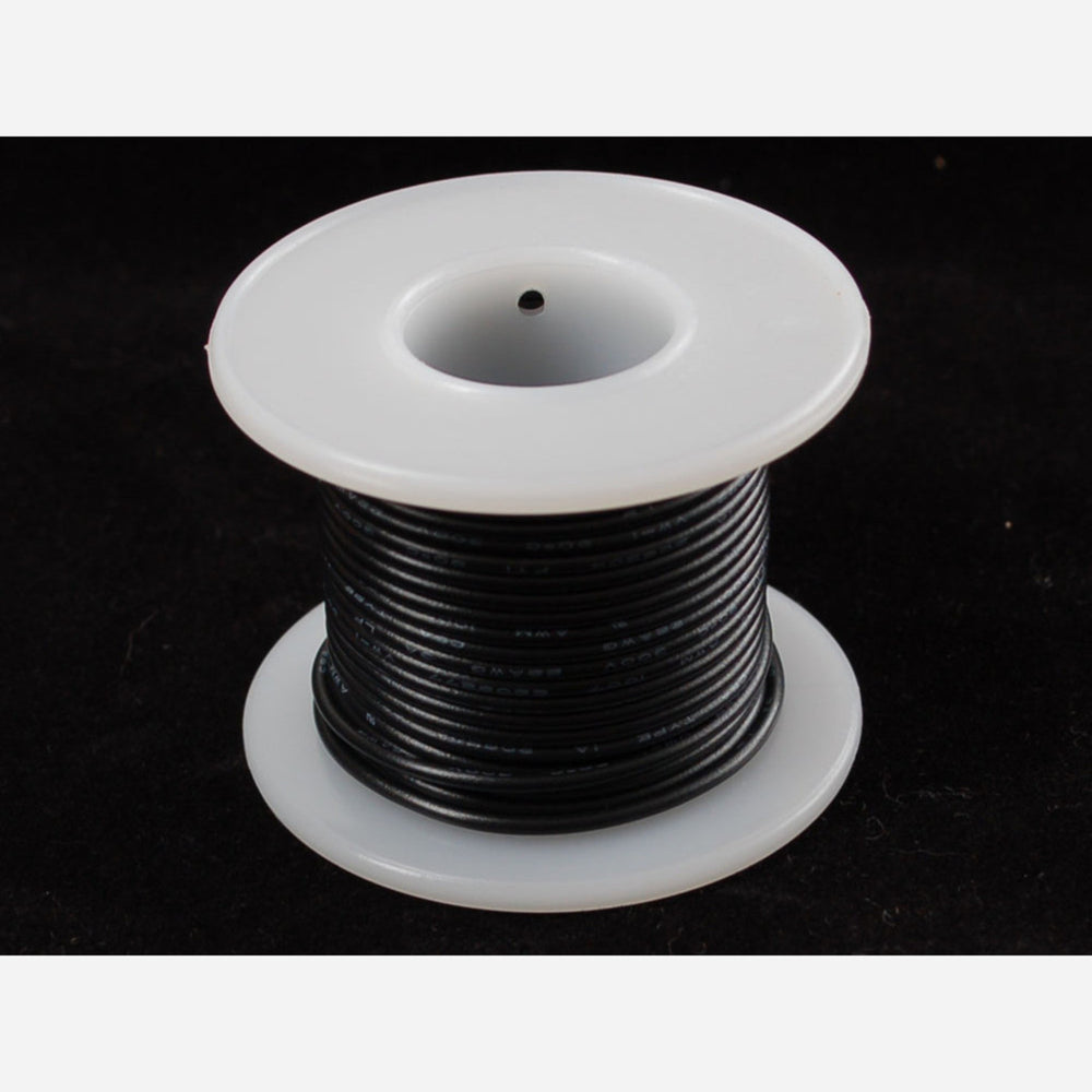 Solid-Core Wire Spool - 25ft - 22AWG - Black