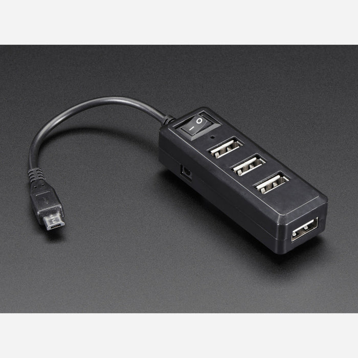 USB Mini Hub with Power Switch - OTG Micro-USB