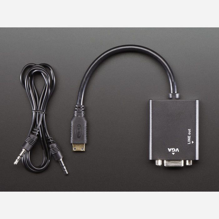 Mini HDMI to VGA Video Adapter with 3.5mm Stereo Cable