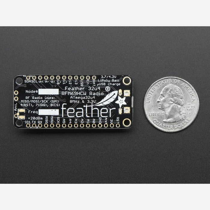 Adafruit Feather 32u4 with RFM69HCW Packet Radio - 433MHz