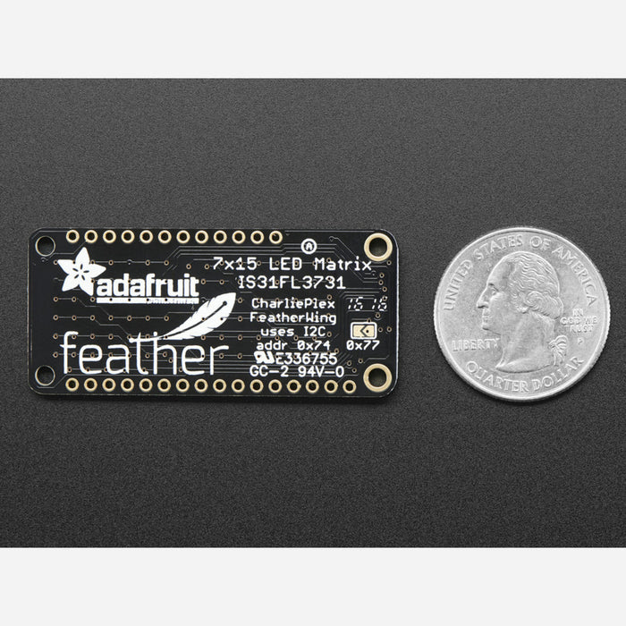 Adafruit 15x7 CharliePlex LED Matrix Display FeatherWing - White