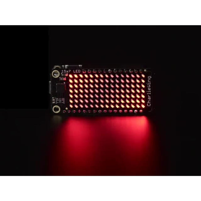 Adafruit 15x7 CharliePlex LED Matrix Display FeatherWing - Warm White