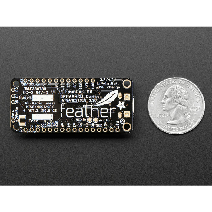 Adafruit Feather M0 RFM69HCW Packet Radio - 868 or 915 MHz