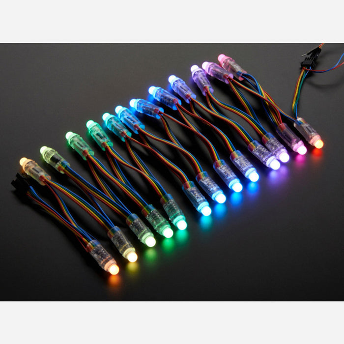 12mm Diffused Thin Digital RGB LED Pixels (Strand of 25) [WS2801]