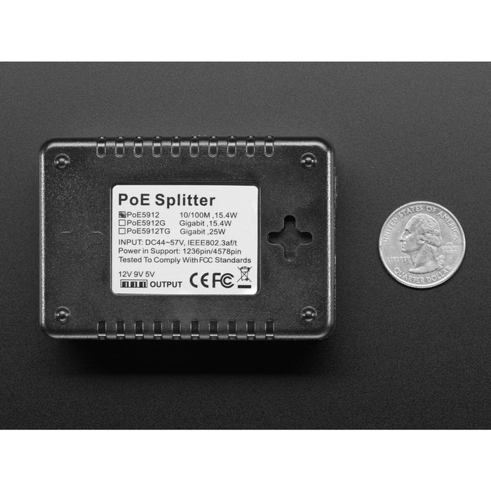 802.3af PoE Output Data & Power Splitter - 5/9/12V