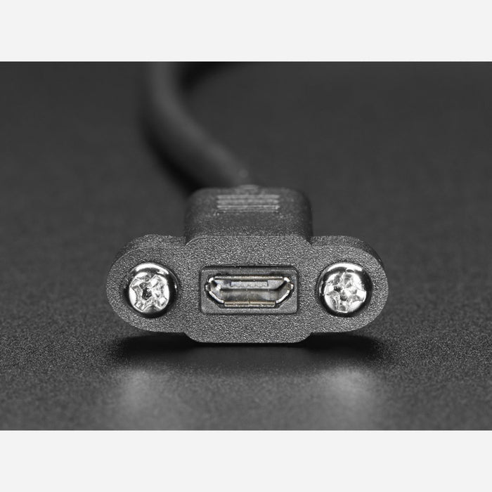 Panel Mount Extension USB Cable - Micro B Male to Micro B Female