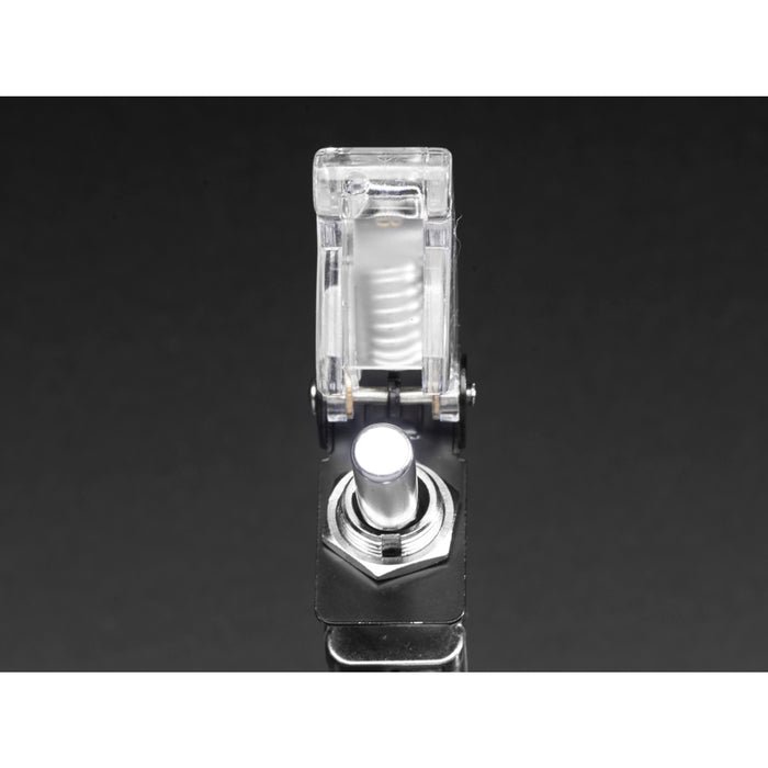 Illuminated Toggle Switch with Cover - White / Clear