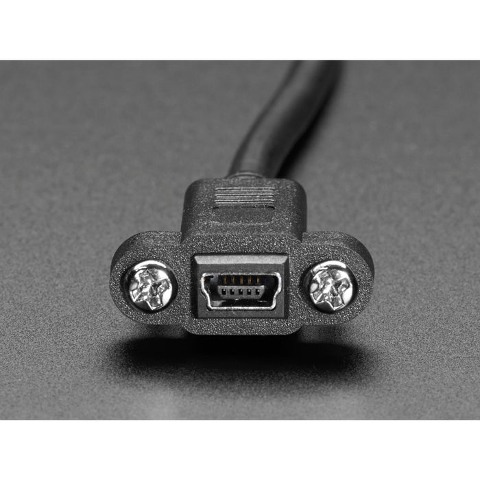 Panel Mount Extension USB Cable - Mini B Male to Mini B Female