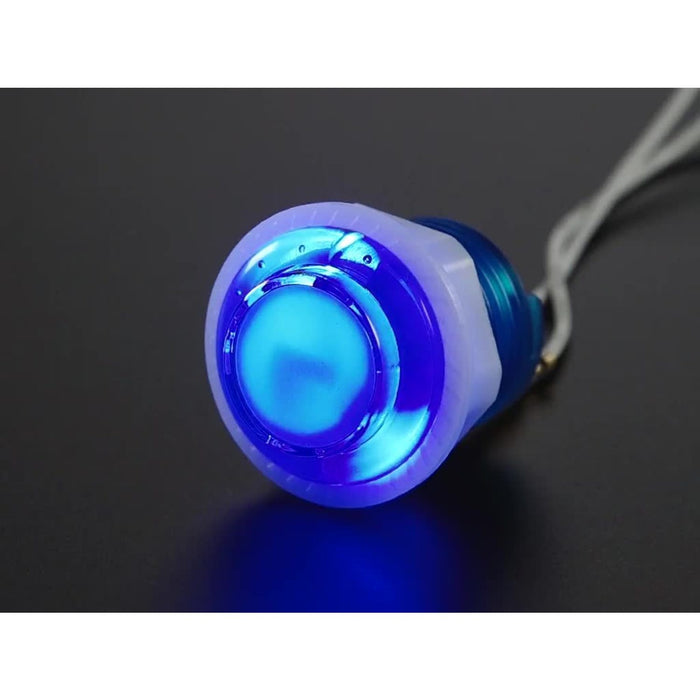 Mini LED Arcade Button - 24mm Translucent Blue