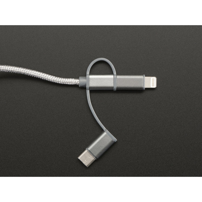 USB 3-in-1 Sync and Charge Cable - Micro B / Type-C / Lightning